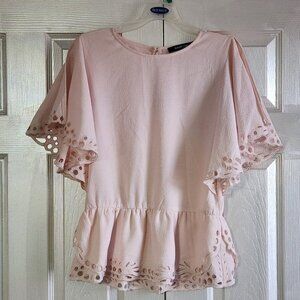 Sugar Lips Light Pink Peplum Top Size S